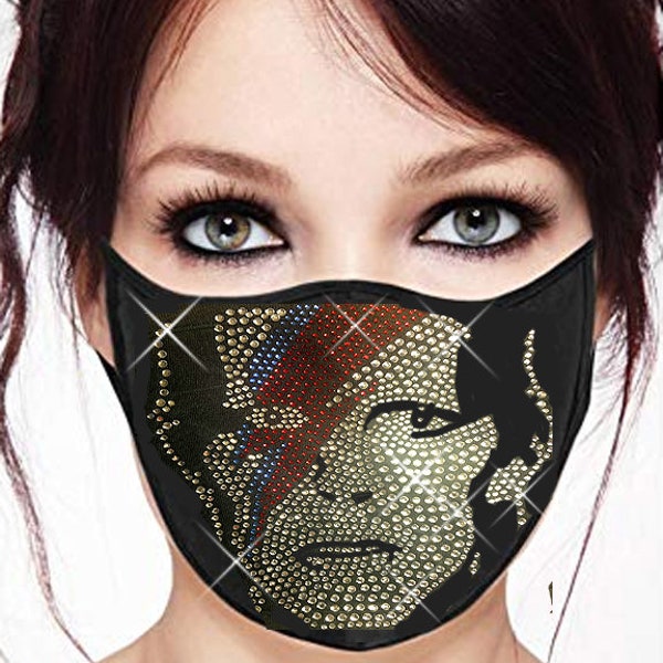 ¡Venta! Mascarilla facial embellecida de Rhinestone con alambre nasal. ¡Envío GRATUITO! Hecho en EE.UU. #msh2