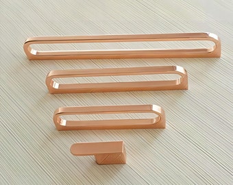 Rose Gold Cabinet Pull Dresser Knobs Hollow Drawer Pulls Handles Kitchen Cupboard Handle Kitchen Cabinet Hardware LBFEEL 3.78"5"7.55"12.6"