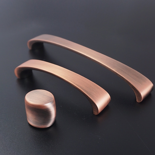 3.75" 5" 6.3'' Brushed Copper Cabinet Pulls handles Antique Dresser Knob Drawer Pull Door Kitchen Cabinet Pull LBFEEL  96 128 160 mm