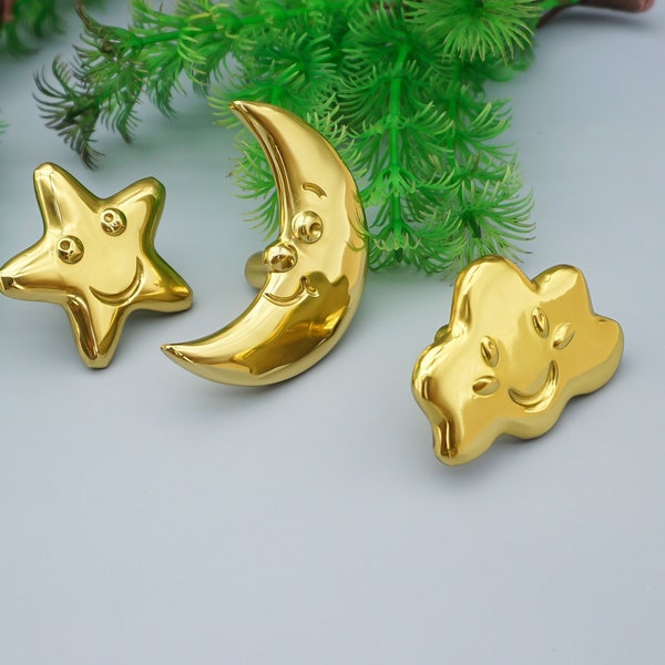 Star and Moon Drawer Knobs Etsy
