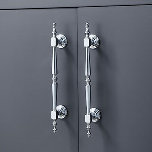 3.78"5" Chrome Silver Drawer Pulls Handles Modern Kitchen Cupboard Knobs Handles Gift Unique Mini Cabinet Knobs Pulls Dresser Knob LBFEEL