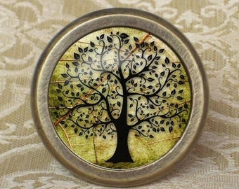 Wish Tree - Glass Drawer Knobs Dresser Knob / Door Knob Antique Bronze / Ornate Cabinet Handles Pulls Knob / Furniture Knob Hardware Unique