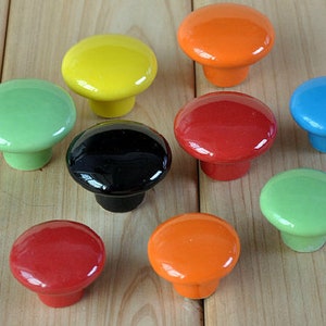 Knobs Dresser Knob Drawer Pulls Handles Ceramic Knob Cabinet Knobs Kitchen Door Furniture Hardware White Black Yellow Red Blue Green Orange