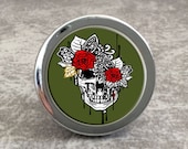 Skull - Vintage Cabinet Knob Drawer Knobs Pulls Antique Brass Silver Green Glass Dresser Knob Pull Unique Kitchen Door Handles Pull Hardware