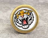 Tiger - Drawer Knobs Pulls Glass Dresser Knob Pull Unique Cabinet Knob Kitchen Door Handles Antique Brass Silver Childrens Drawer Knob Decor