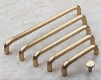 3.75'' 5'' 6.3'' 8.8'' 12.5'' Brushed Gold Cabinet Door Handles Dresser Drawer Pulls Knobs Bar Bathroom Hardware Pull 96 128 160 224 320 mm