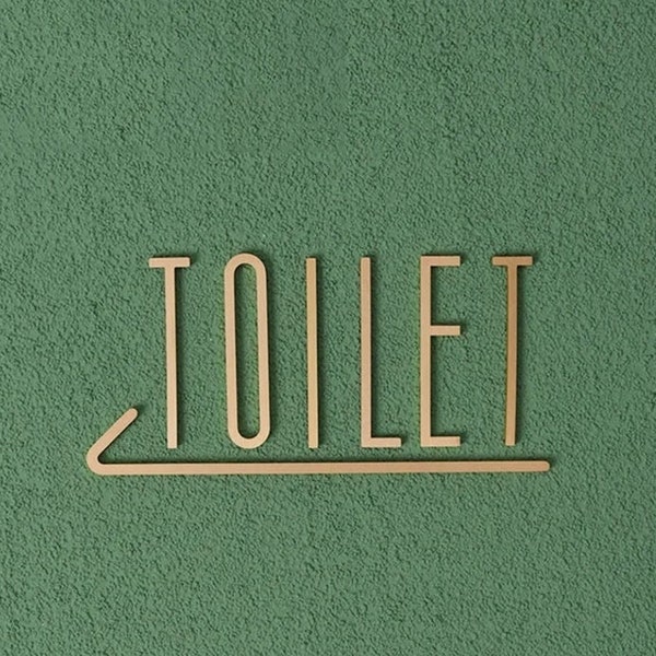 Restroom Bathroom Door Sign Brass Restroom Door Sign Gold Bathroom Sign Home Decor Male and Female Toilet Sign Modern Office Signage LBFEEL