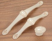 Creamy-White Pull Handle Dresser Knobs Drawer Knobs Pulls Handles Gold Decorative Knobs Kitchen Cabinet Knob Handle Pull