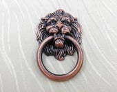 Lion Drawer Pull Knobs Handles Dresser Drop Pulls Rings Antique Cooper Lion Head Door Knocker Cabinet Knob Handle Vintage Hardware