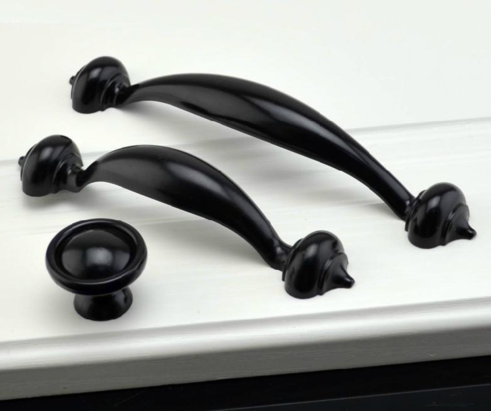 Black Dresser Pull Handle Knobs Drawer Knob Pulls Handles Drop Etsy