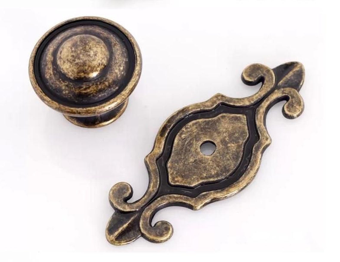 Antique Bronze Dresser Drawer Pull Handles Knob Metal Pulls / Etsy