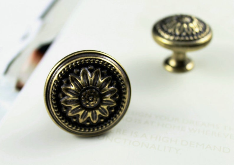 Vintage Dresser Knobs Drawer Knobs Pulls Handle Sunflower Etsy