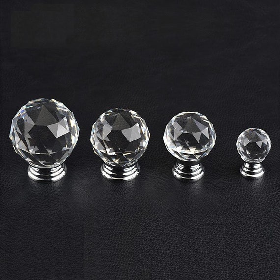Glass Knobs Clear Crystal Knob Drawer Knobs Dresser Etsy