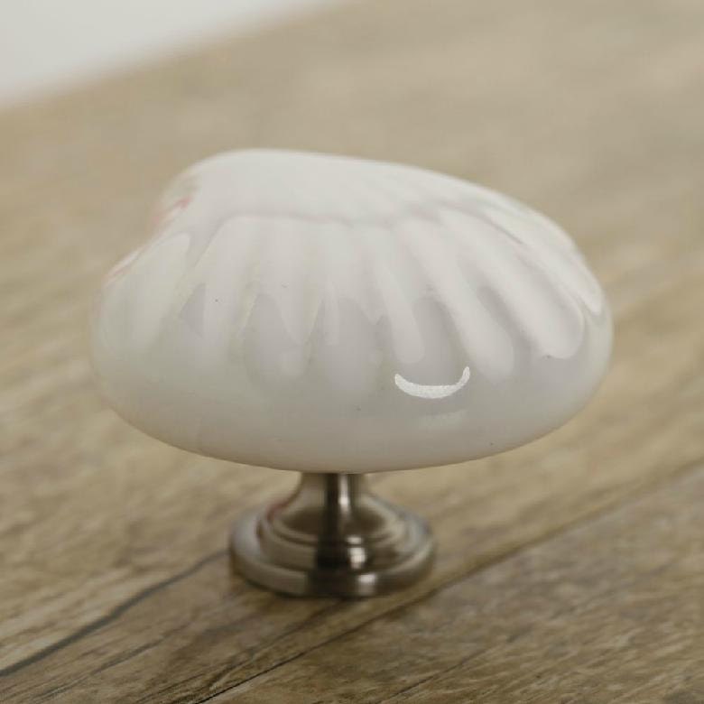 Large Drawer Knobs Shell Dresser Knob White Ceramic / Nautical Etsy