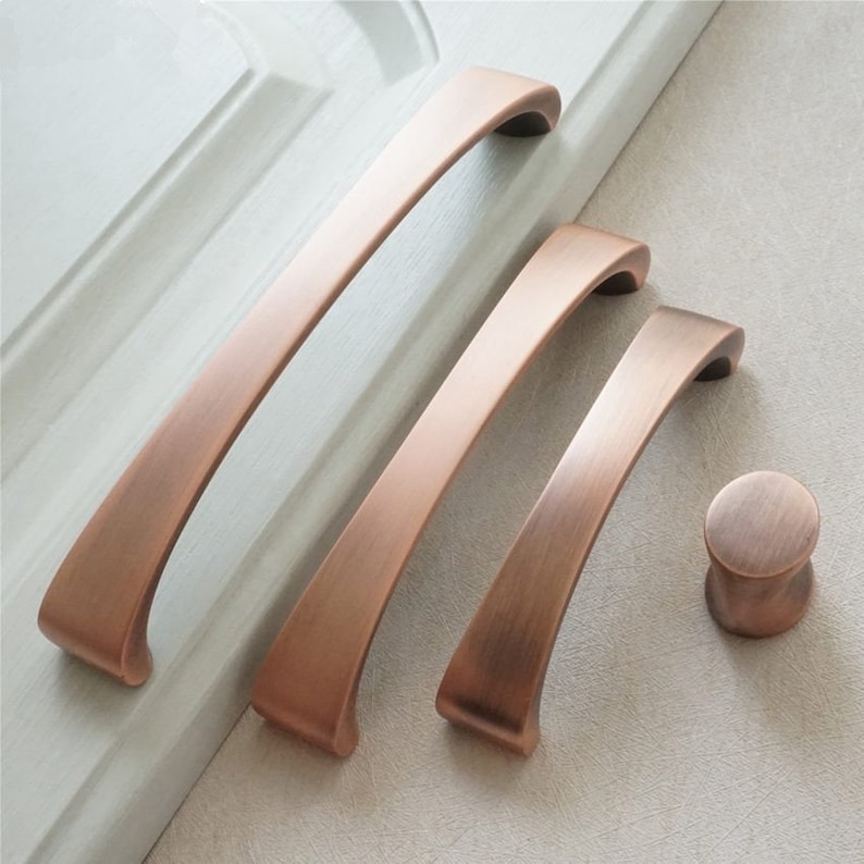 3 75 5 6 3 Brushed Copper Cabinet Handle Antique Dresser Drawer Pulls Handles Door Knobs Kitchen Cabinet Pulls Hardware 96 128 160 Mm Craft Supplies Tools Home Improvement Delage Com Br