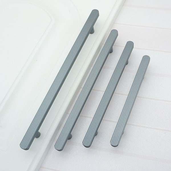 3.78"5"6.3"7.55" Gray Cabinet Pulls Knobs Vertical Decorative Handles Modern Kitchen Cabinet Handles Unique Drawer Handles LBFEEL