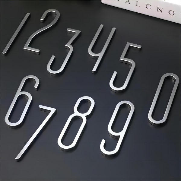 Atomized Silver House Numbers Modern Hotel Door Numbers Address Number Room Numbers Personalized Numbers Sign Mailbox Numbers Symbols LBFEEL