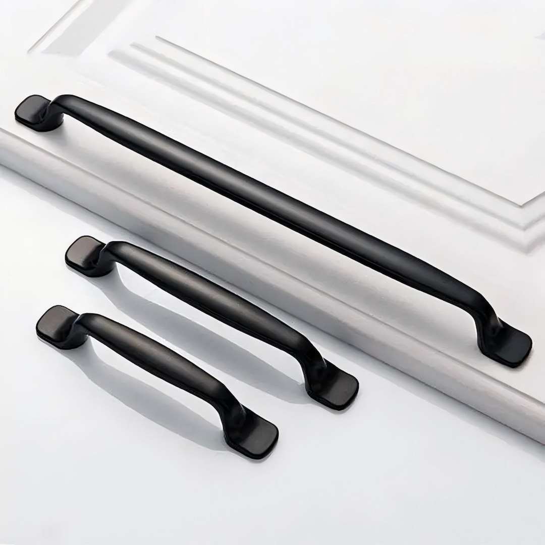 Black Dresser Drawer Pulls Handles Knobs Black Cabinet Handles Kitchen ...