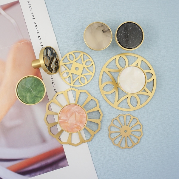 Colorful Drawer knobs Decor Backplate Cupboard Knobs Unique Modern Brass Knobs Pulls Dresser Knobs Handle Gift Kitchen Cabinet Pull LBFEEL