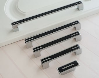 1.25"3.75"5"6.3"8.8"12.5"Schrankknauf Möbelgriff Schubladengriff Chrom Silber Schwarz Weiß Möbelknauf LBFEEL