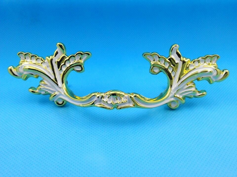 3Shabby Chic Dresser Drawer Pulls Handles White gold / Etsy