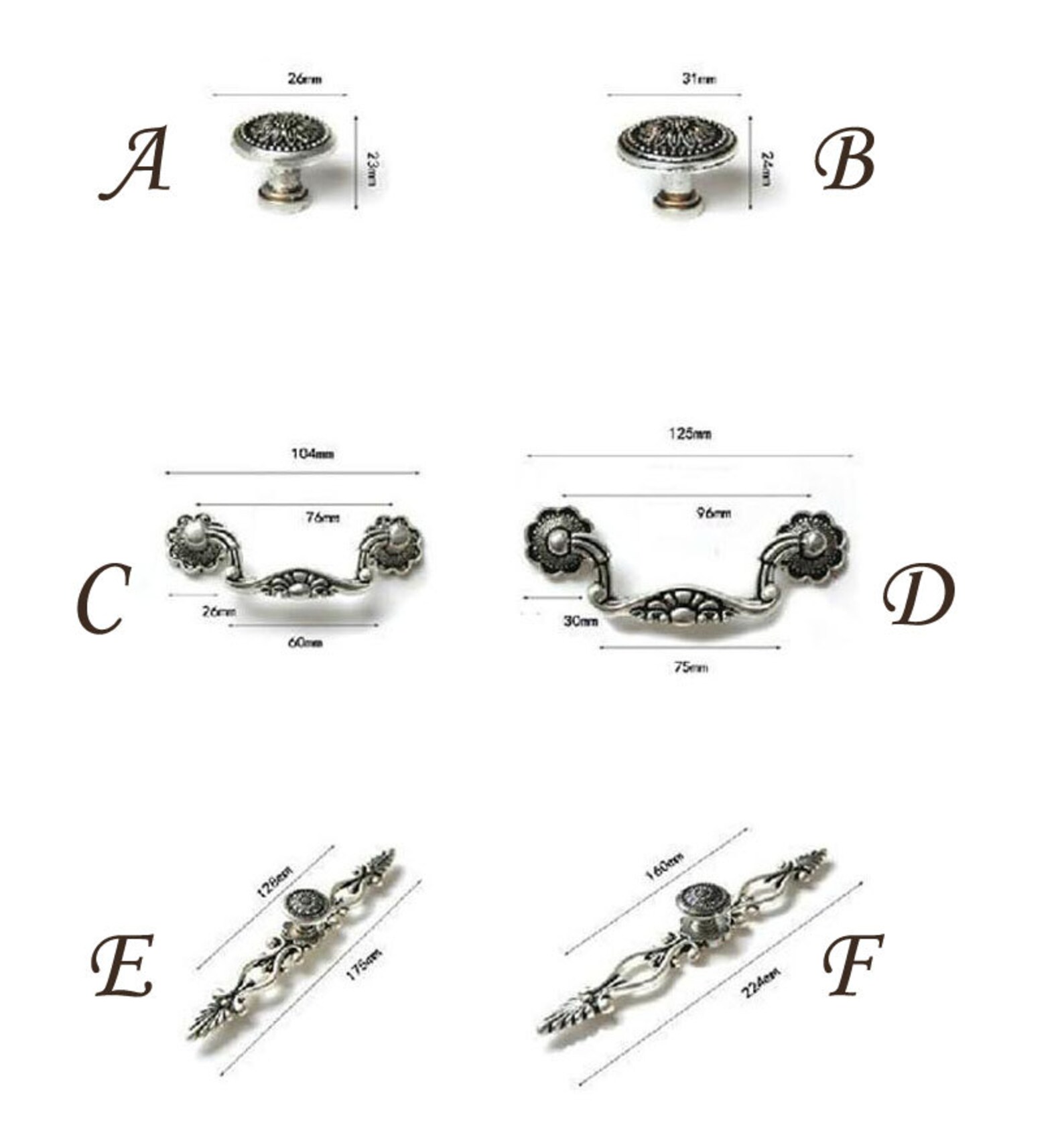 Dresser Knobs Pulls Drawer Pull Handles Antique Silver Black Etsy