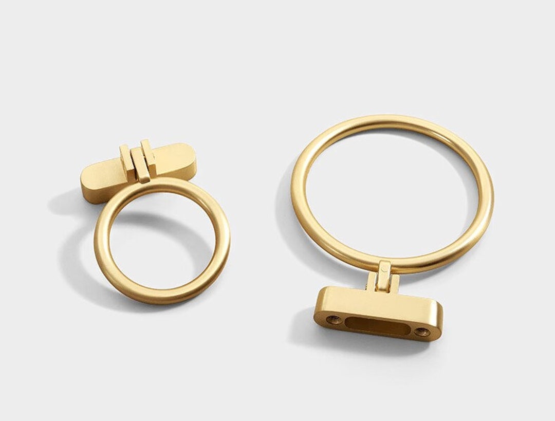 1.26 Black Ring Pulls Handles Gold Door Handles Kitchen Door