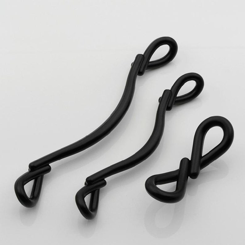 Shabby Chic Dresser Drawer Pulls Handles Black Knots French Image 0