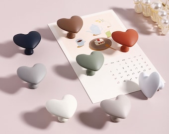 Cute Heart Drawer Knobs Colorful Knobs for Cabinets Unique Home Decor Kid door knobs White Blue Gray Green Orange Wardrobe Knob Pull LBFEEL