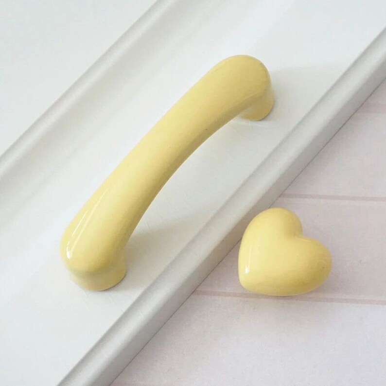 3pink Ceramic Heart Drawer Knobs Porcelian Cupboard Etsy
