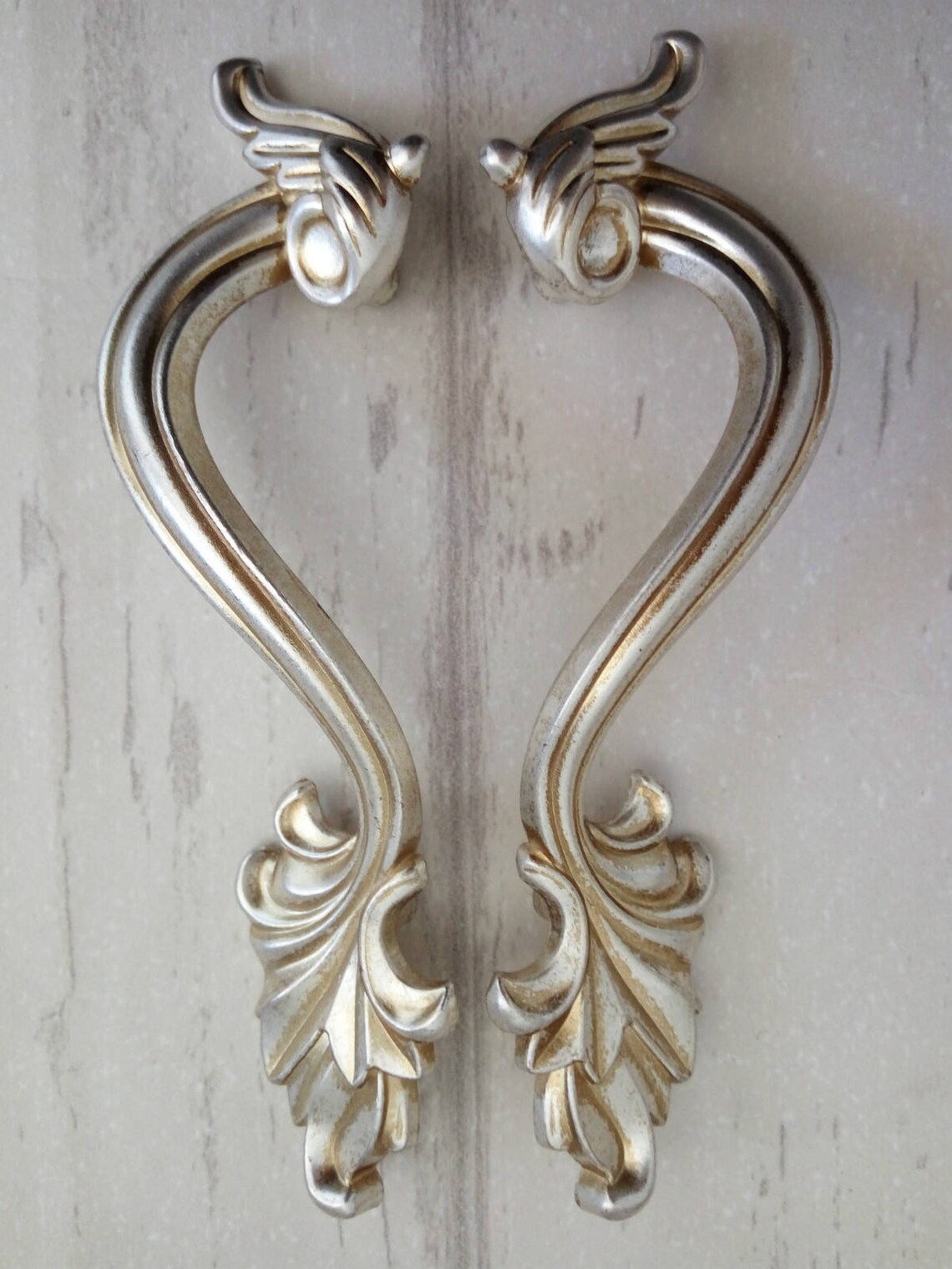 3 Vintage Style Door Handles Pulls Antique Etsy