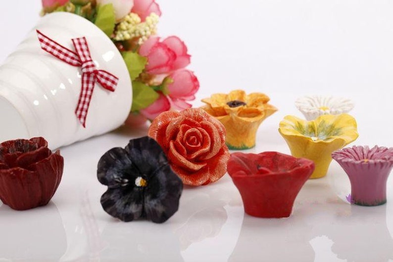 Kids Dresser Pulls Drawer Pull Handles Knobs Flower Knob Etsy