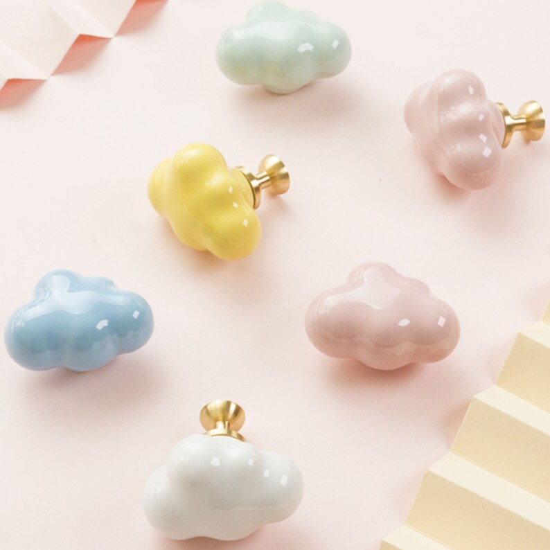Cute Cloud Drawer Knobs Ceramic Knobs for Unique Home Etsy