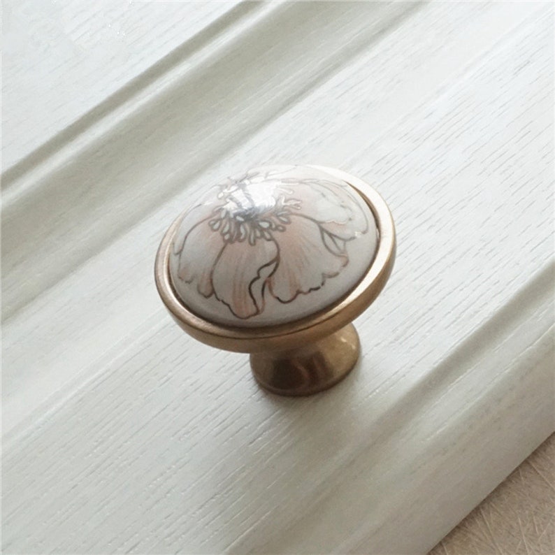 Antique Dummy Door Knob Porcelain Bennington Style on Branford Oriental