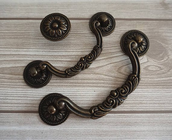 3 75 5 Bail Pulls Vintage Dresser Drawer Pull Etsy