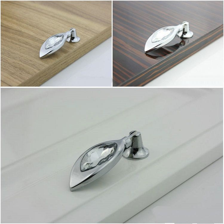 Glass Drop Dresser Drawer Pulls Knobs Handles Sparkly / Etsy