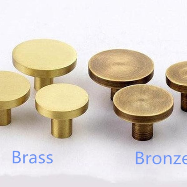 Modern Drawer Knob Pull Handles Cabinet Door Knob Handle Brass Bronze Black Round Knob Kitchen Pulls Dresser Knobs Pulls Furniture Hardware