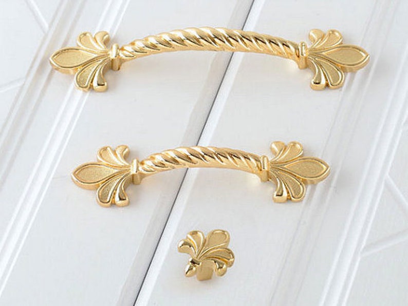 2 5 3 75 Gold Dresser Pulls Drawer Knobs Pulls Handles Fleur De