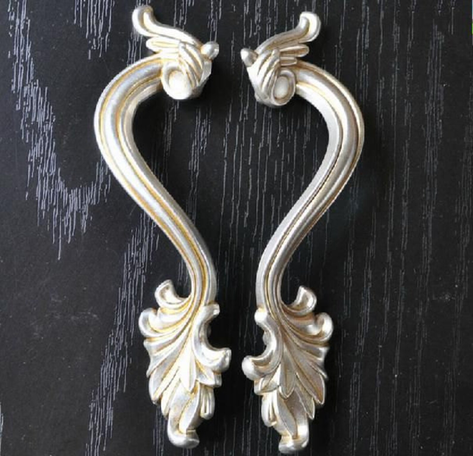 3 Vintage Style Door Handles Pulls Antique Etsy