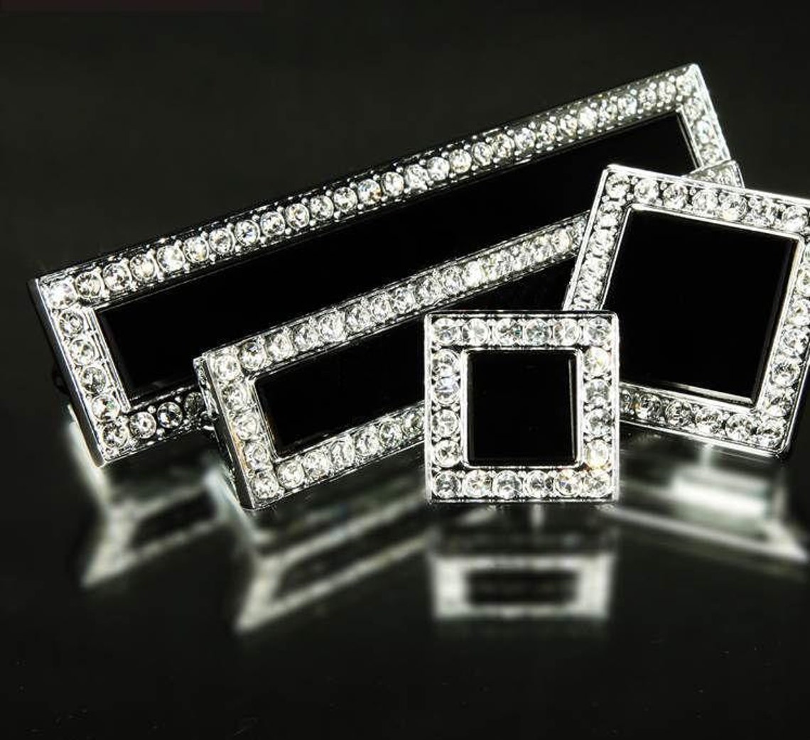 Black Glass Dresser Pulls Drawer Pull Handles / Crystal Etsy