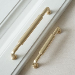 3.75'' 5'' 7.55‘’ Brushed Brass Gold Drawer Pulls Handles Knob Kitchen Cabinet Door Handles Hardware Pulls Modern Dresser Pull 96 128 192 mm