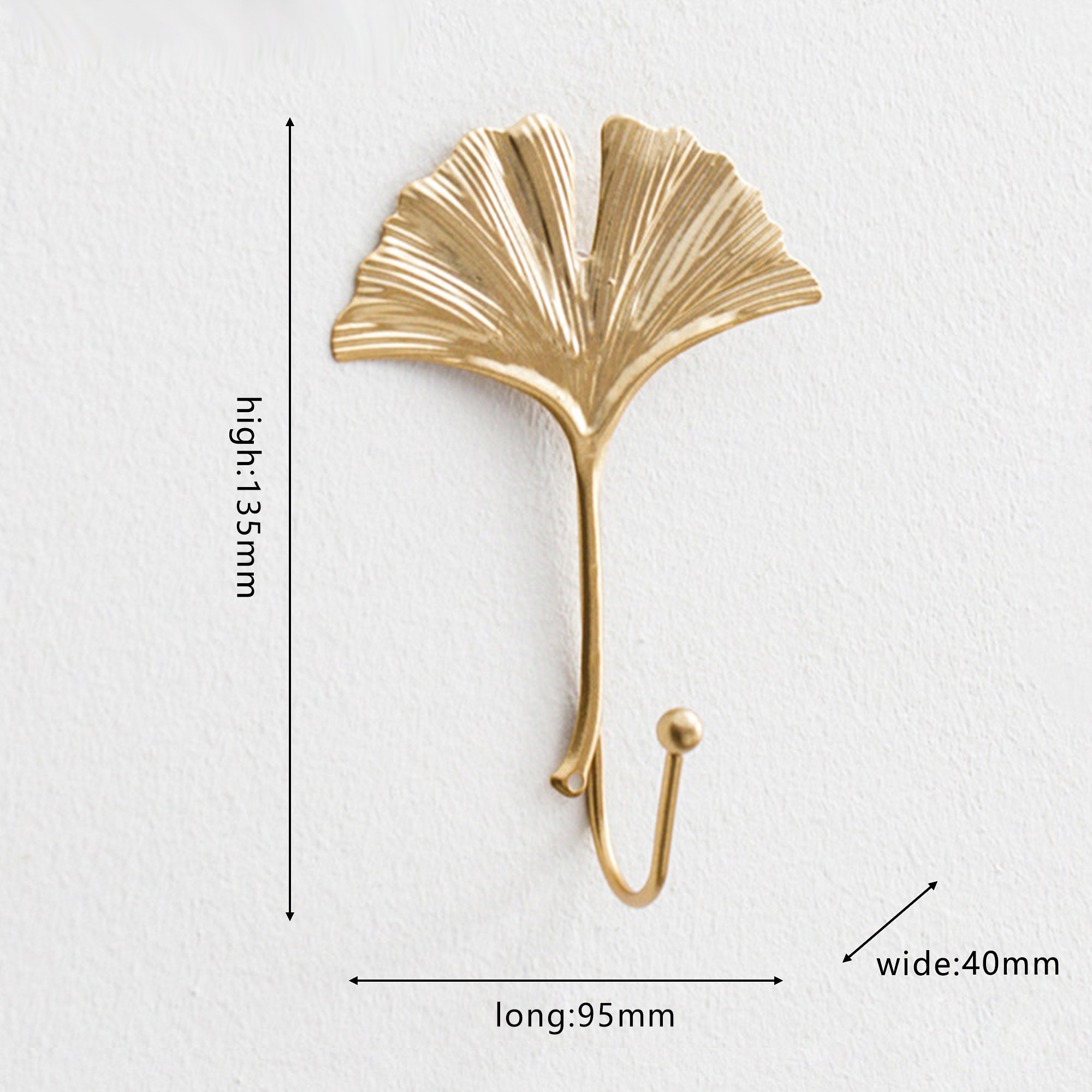 Nordic Hollow Gold Leaf Wall Hooks Feather Coat Hooks Metal Etsy