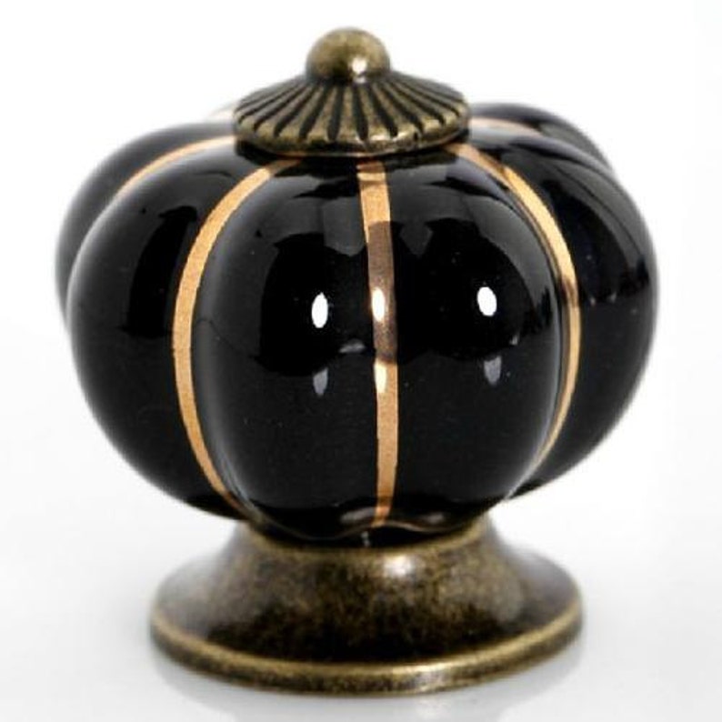Black Ceramic Knobs / Dresser Drawer Knobs Pulls Etsy
