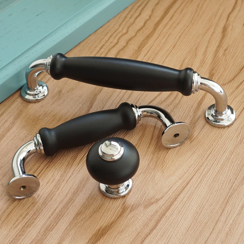 3.75'' 5'' Black Ceramic Handles Dresser Etsy