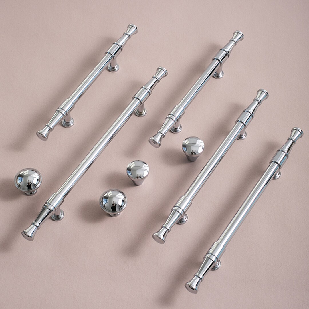 3.7856.3chrome Silver Dresser Handles Unique Etsy