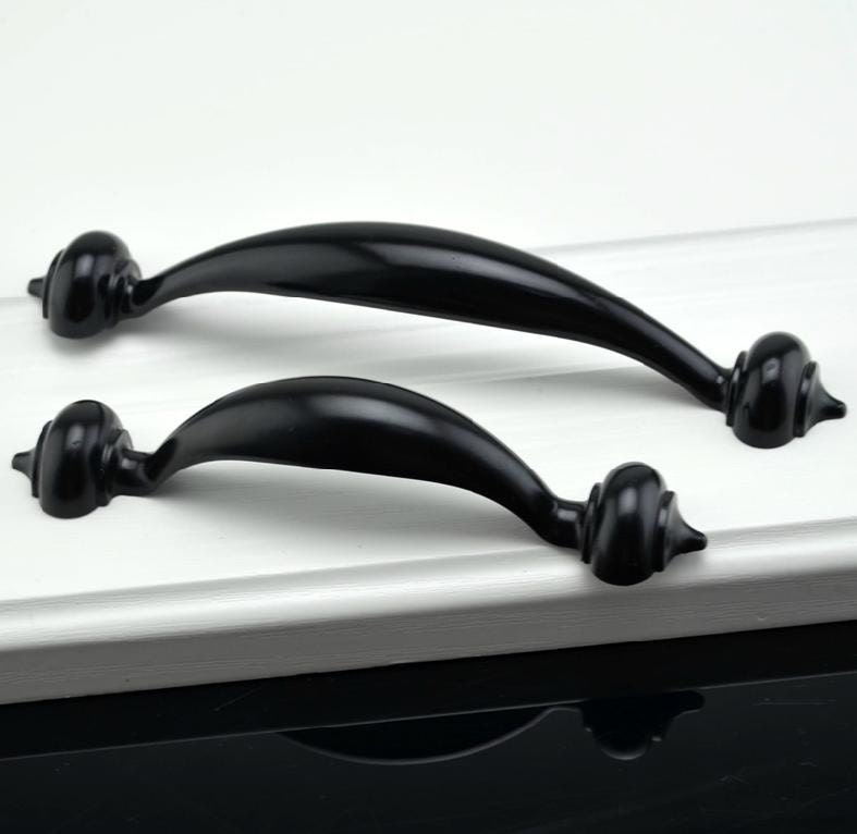 Black Dresser Pull Handle Knobs Drawer Knob Pulls Handles Drop Etsy