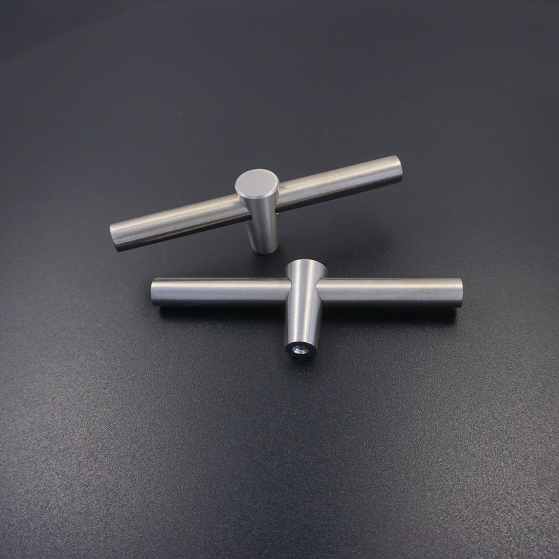 Brass T Bar Knob Brushed Gold Kitchen Pulls Handles Etsy