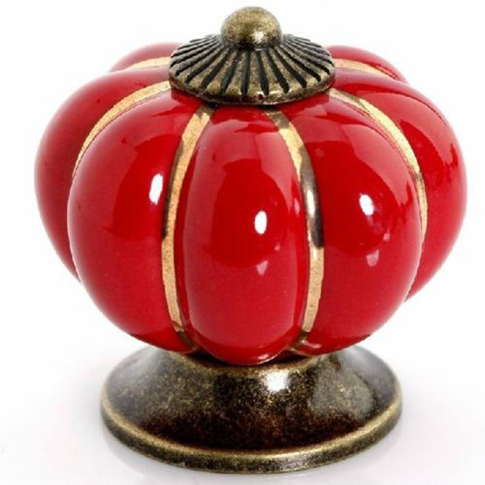Red Kitchen Knobs Pulls Handles Ceramic / Dresser Knob Etsy