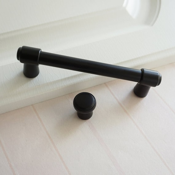 5'' Black Kitchen Cabinet Door Handles Dresser Knobs | Etsy