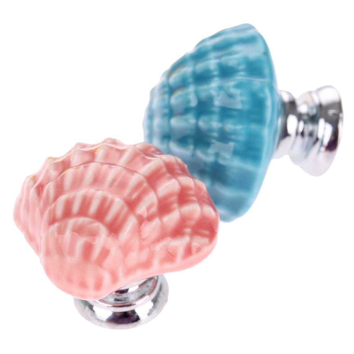 Drawer Knobs Shell Dresser Knob Pull Blue Green White Black Etsy